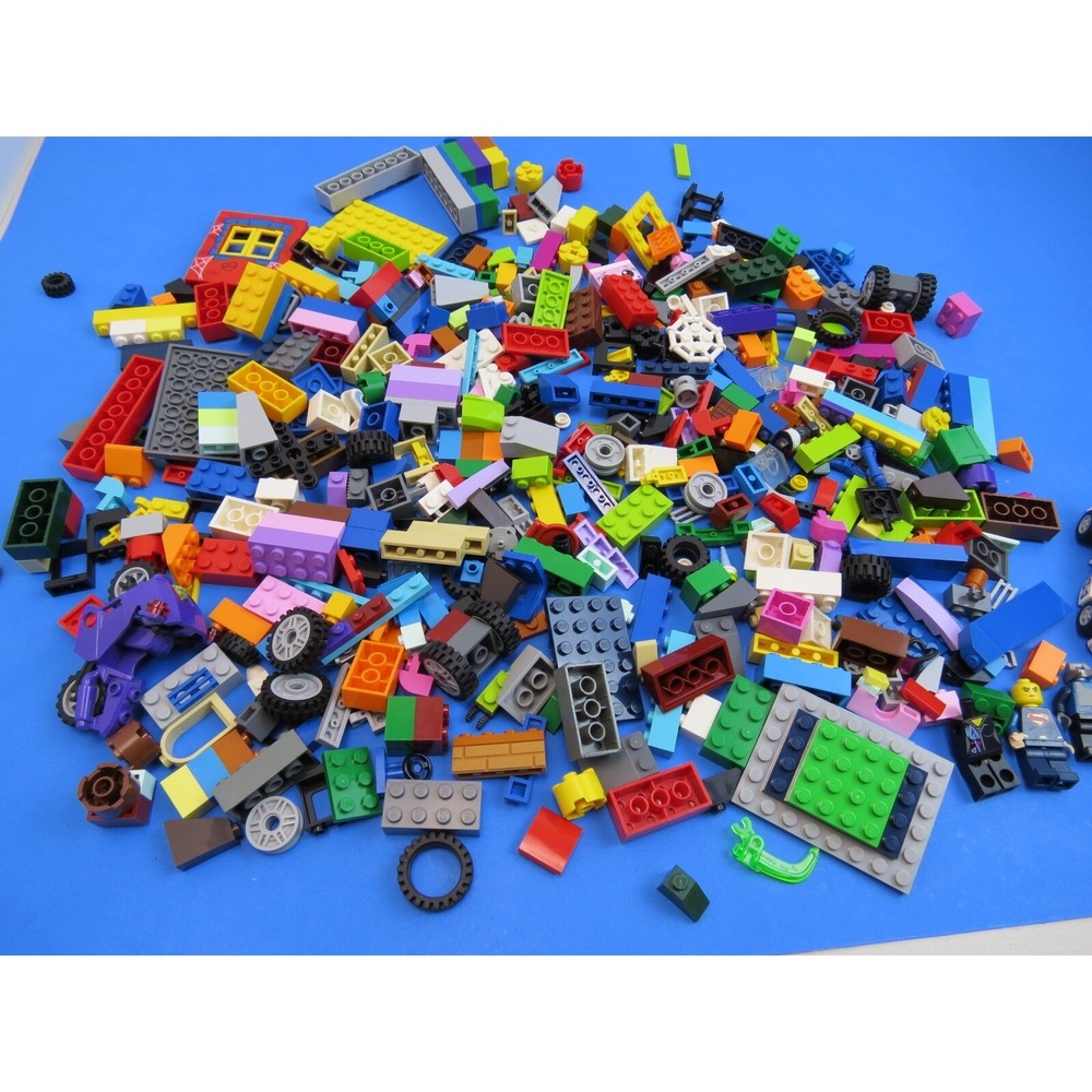 Lego Pieces Mixed Bulk Lot Multi-Color Bricks Minifigures Wheels Parts